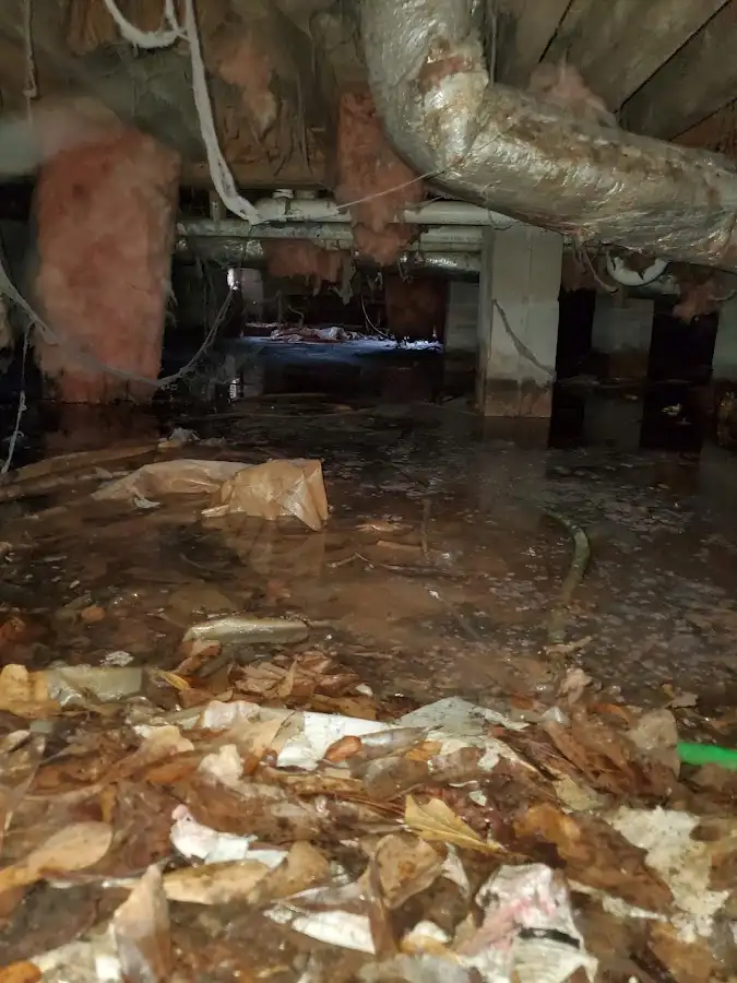 Crawl space flood assessment for Commercial Water Damage Restoration in Nappanee
