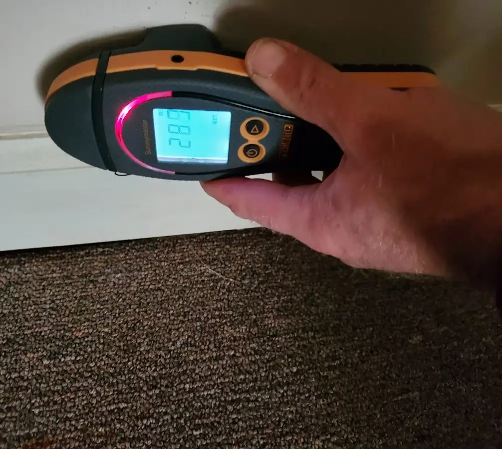 Moisture detection at baseboard during Mold Inspection & Testing in Nappanee